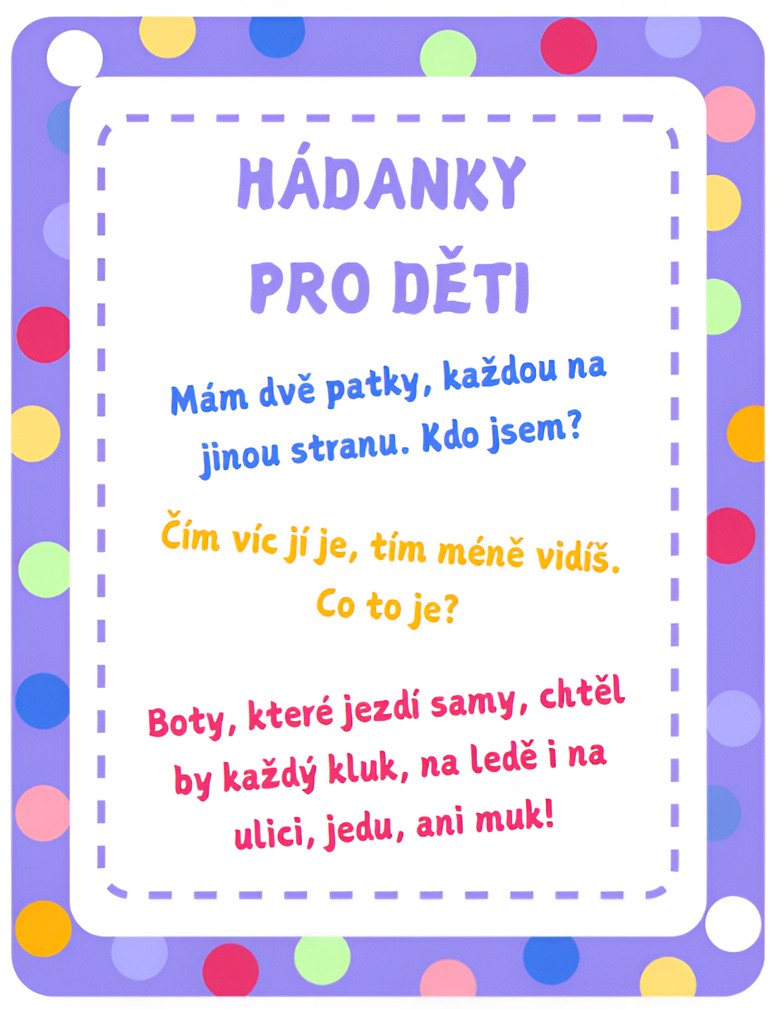 hádanky pro děti