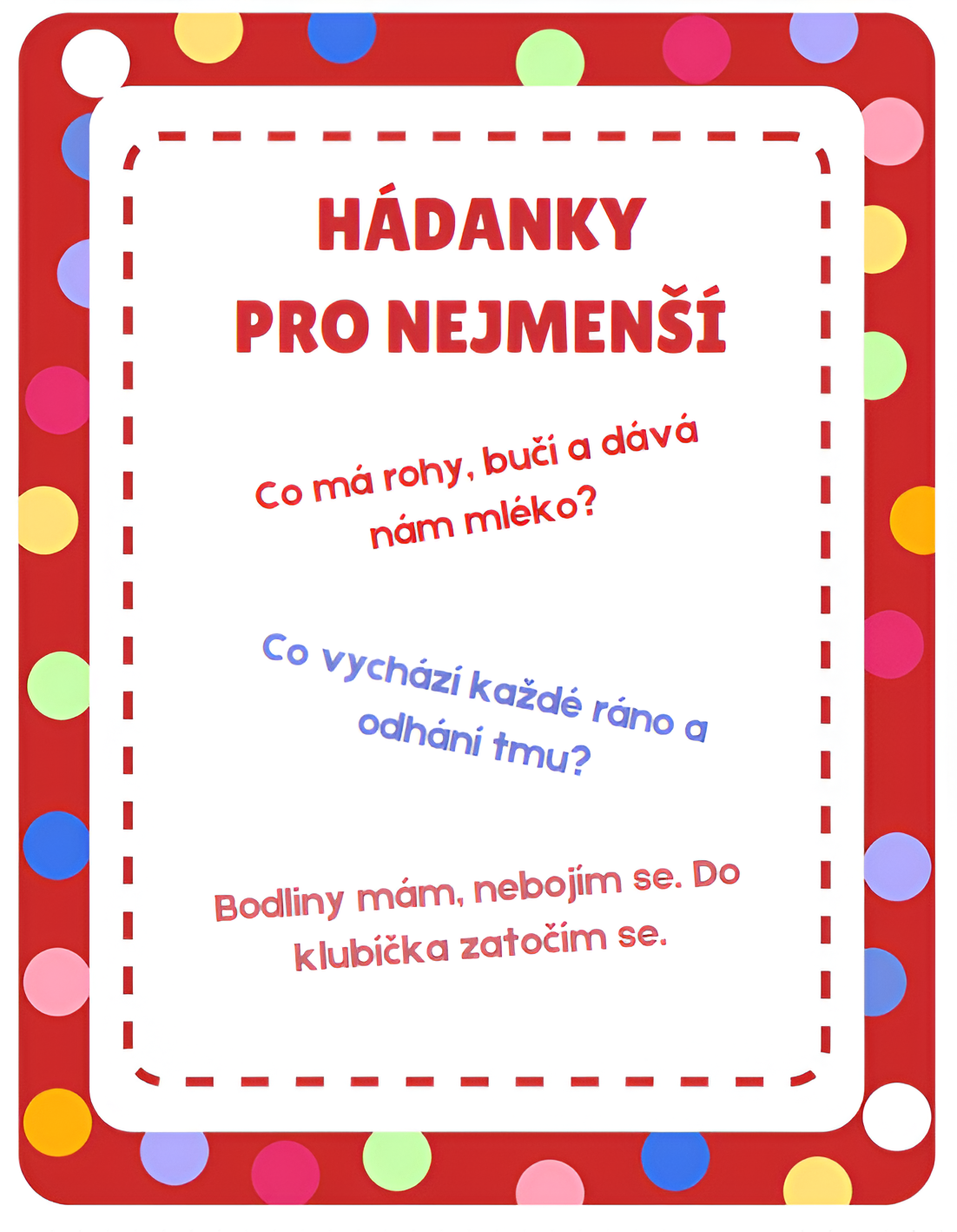 hádanky pro nejmenší